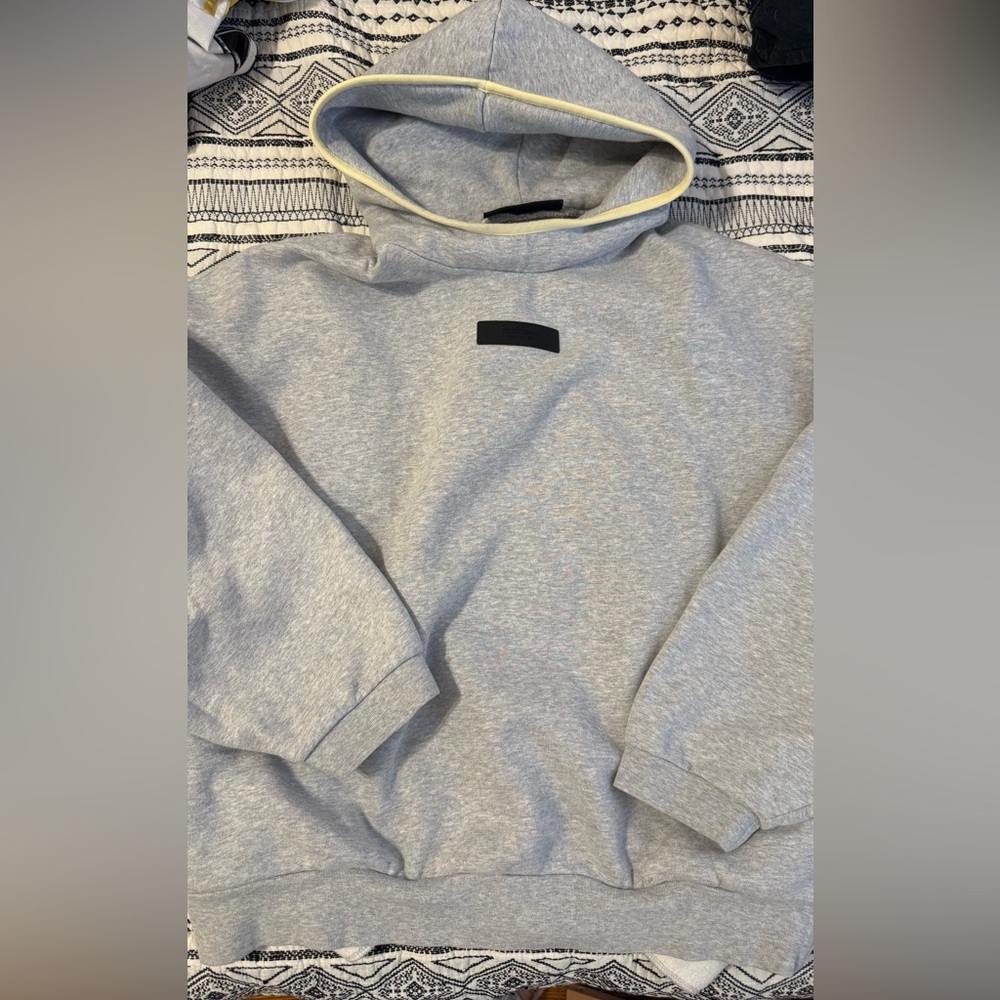 Fear of God Gray Hoodie with Subtle Yellow Trim
